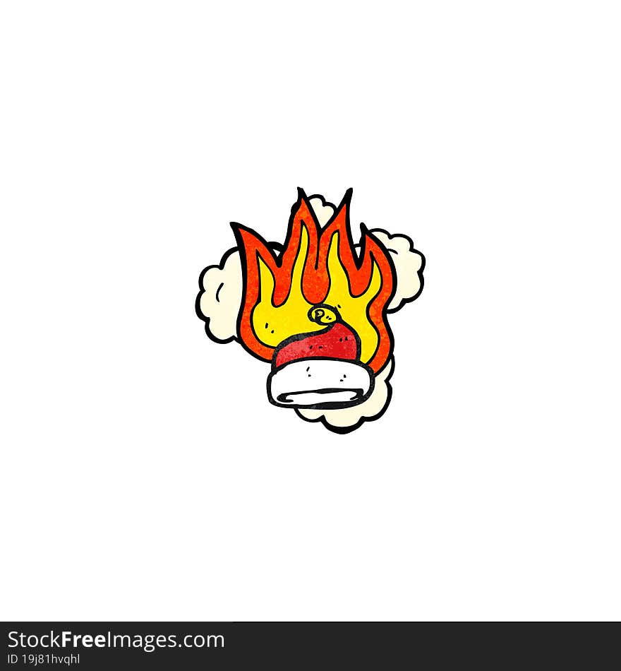 flaming santa hat cartoon