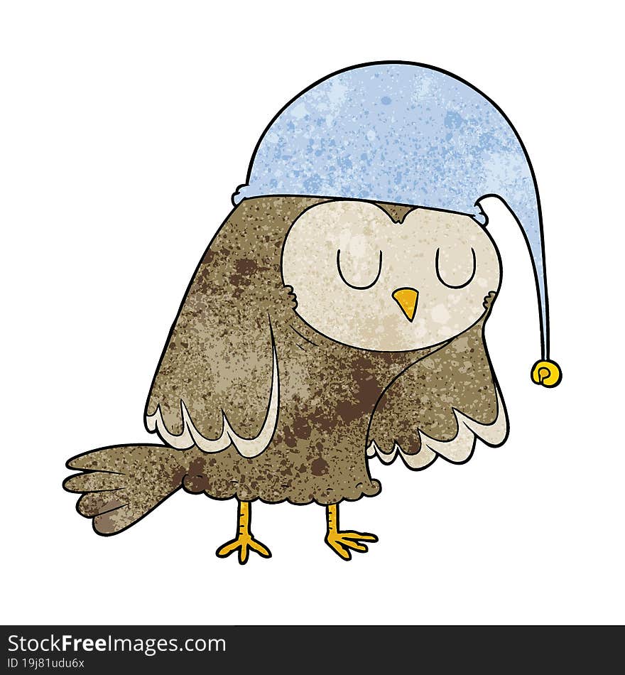 cartoon owl sleeping. cartoon owl sleeping