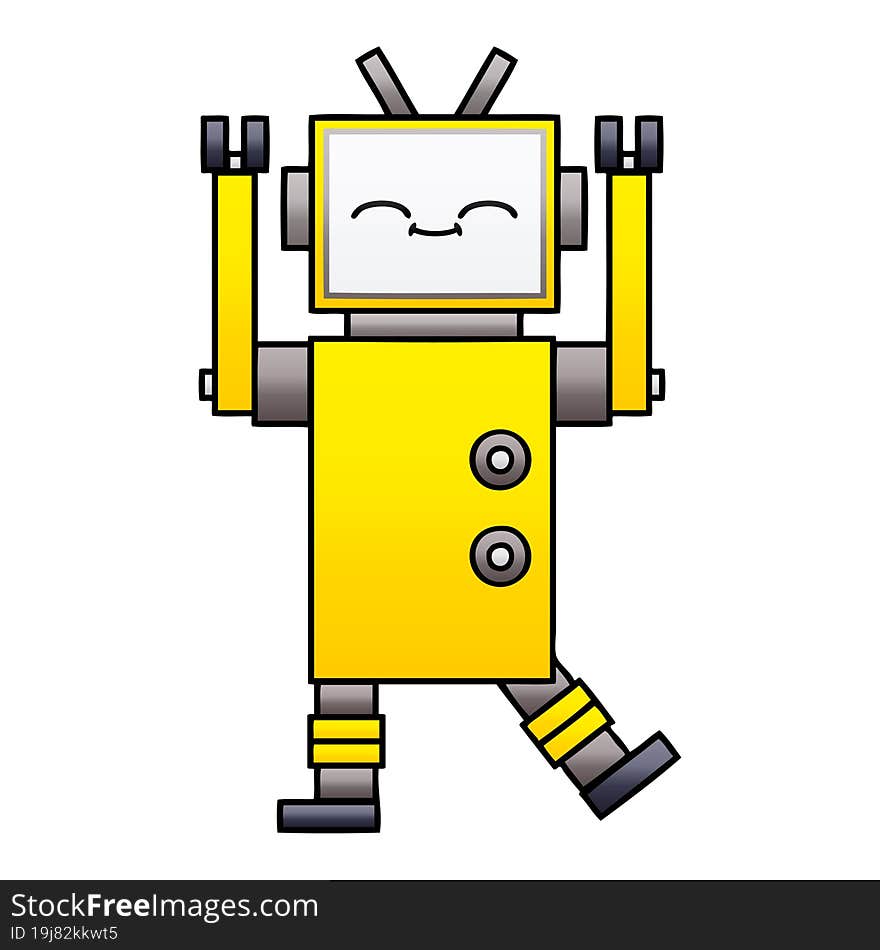 Gradient Shaded Cartoon Robot