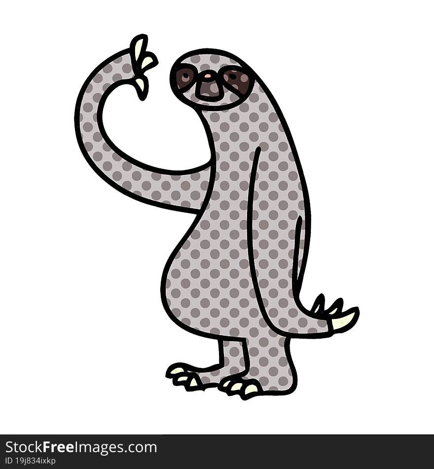 quirky comic book style cartoon sloth