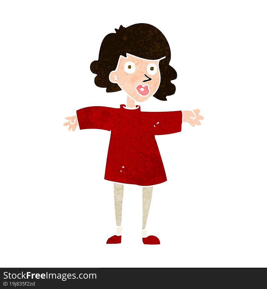 Cartoon Nervous Woman