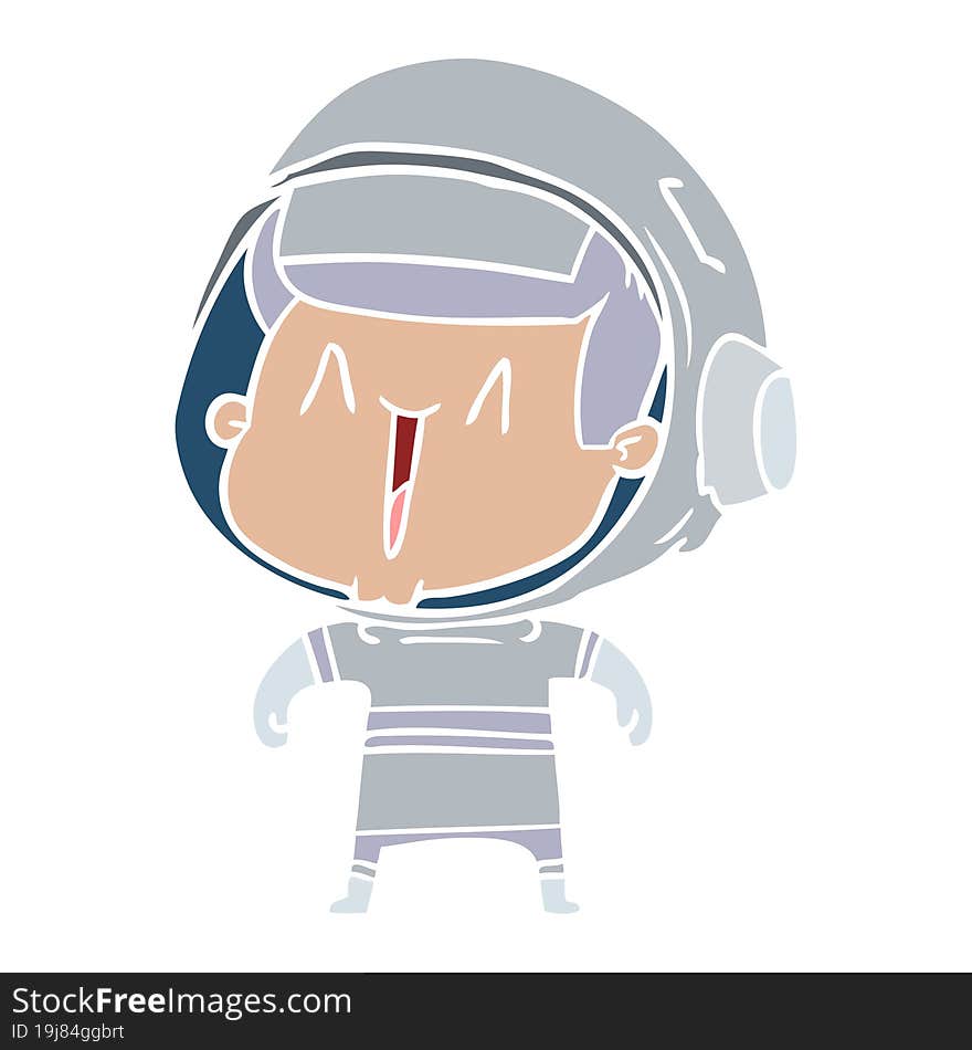 flat color style cartoon astronaut man