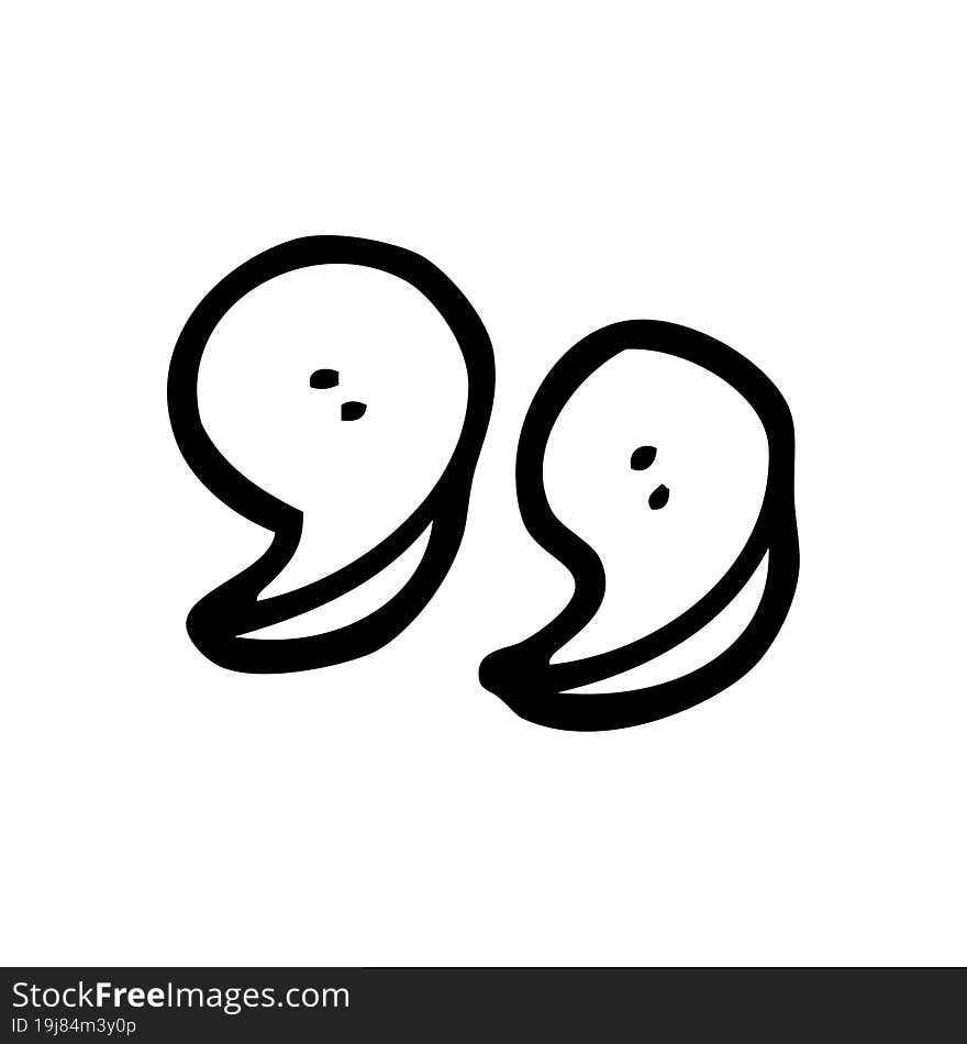 Line Drawing Cartoon Quotation Marks