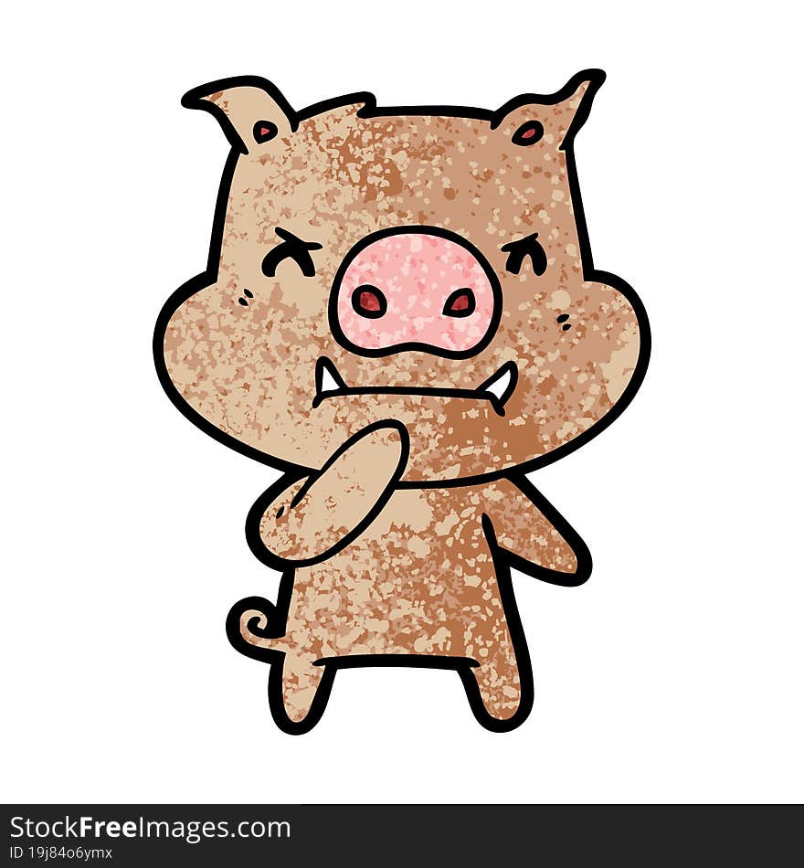 angry cartoon pig. angry cartoon pig