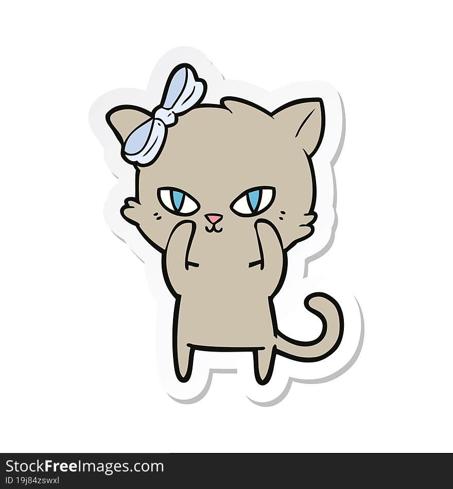 sticker of a cute cartoon cat