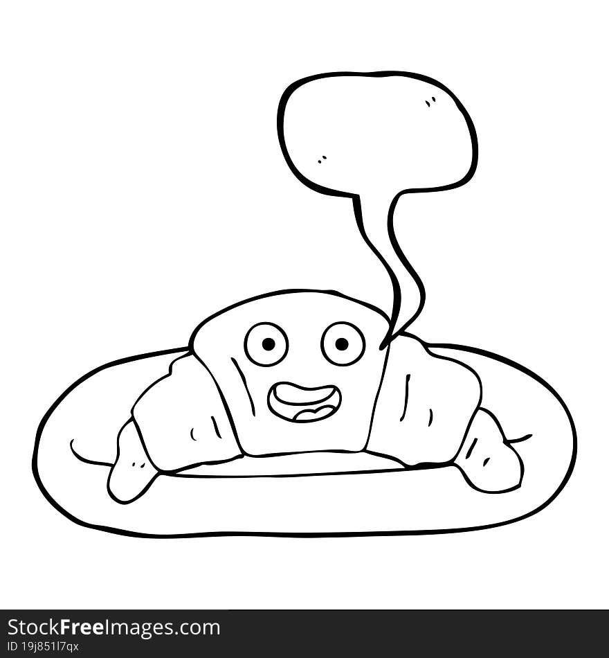 speech bubble cartoon croissant