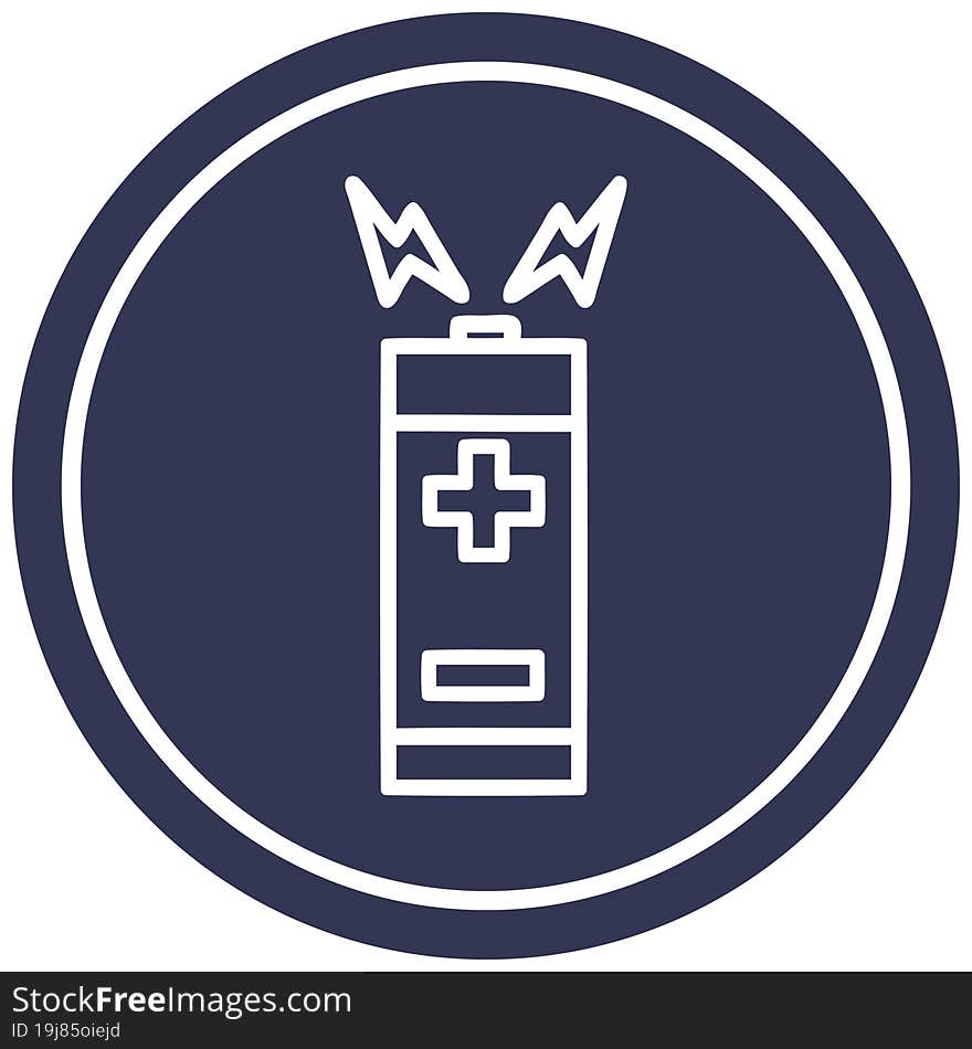 battery circular icon symbol