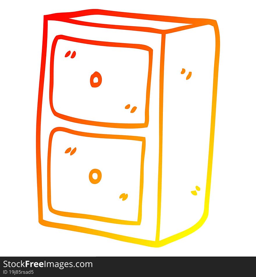 warm gradient line drawing cartoon filing cabinet