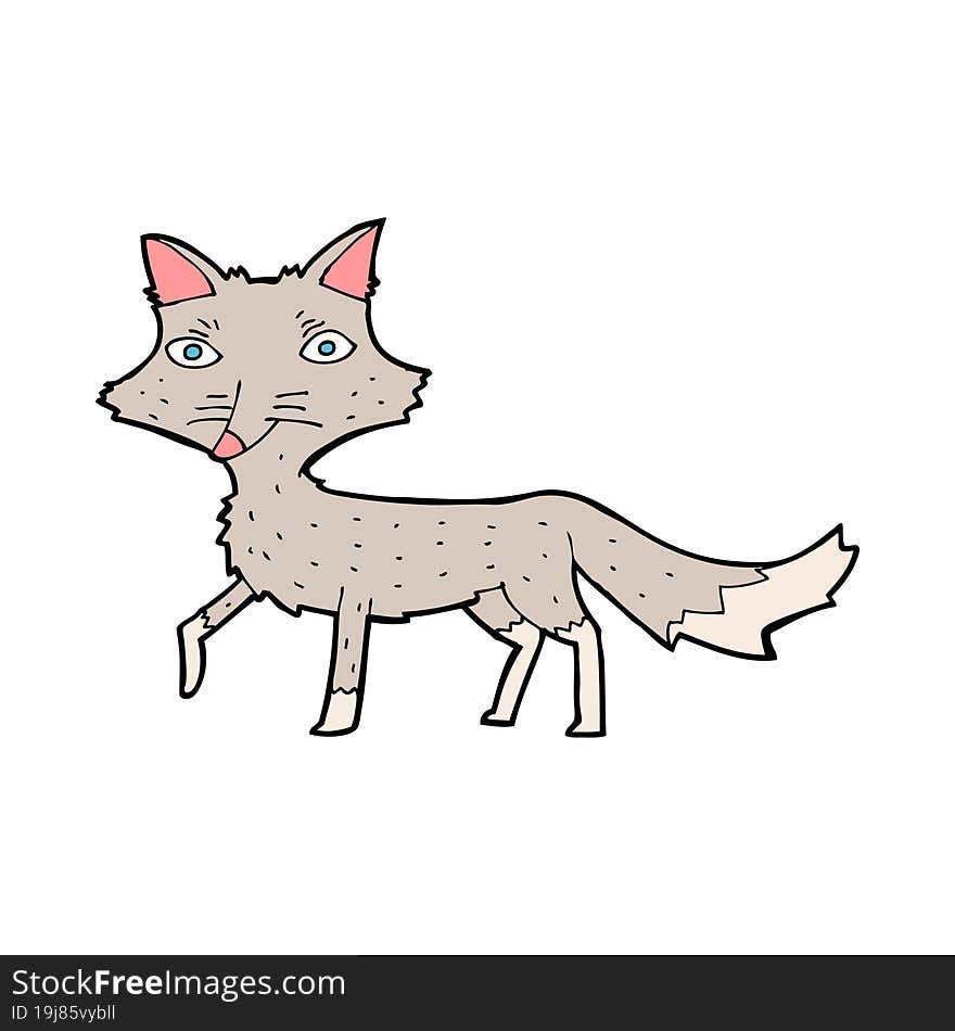 cartoon little wolf