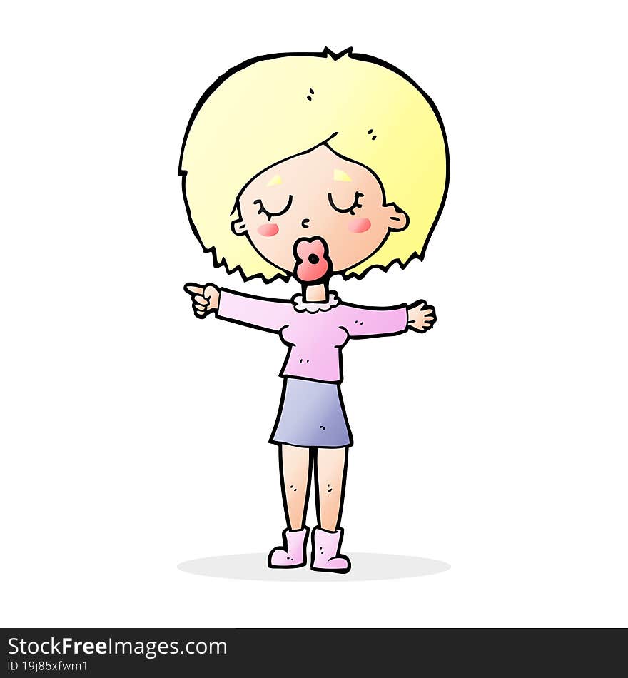 Cartoon Pointing Woman