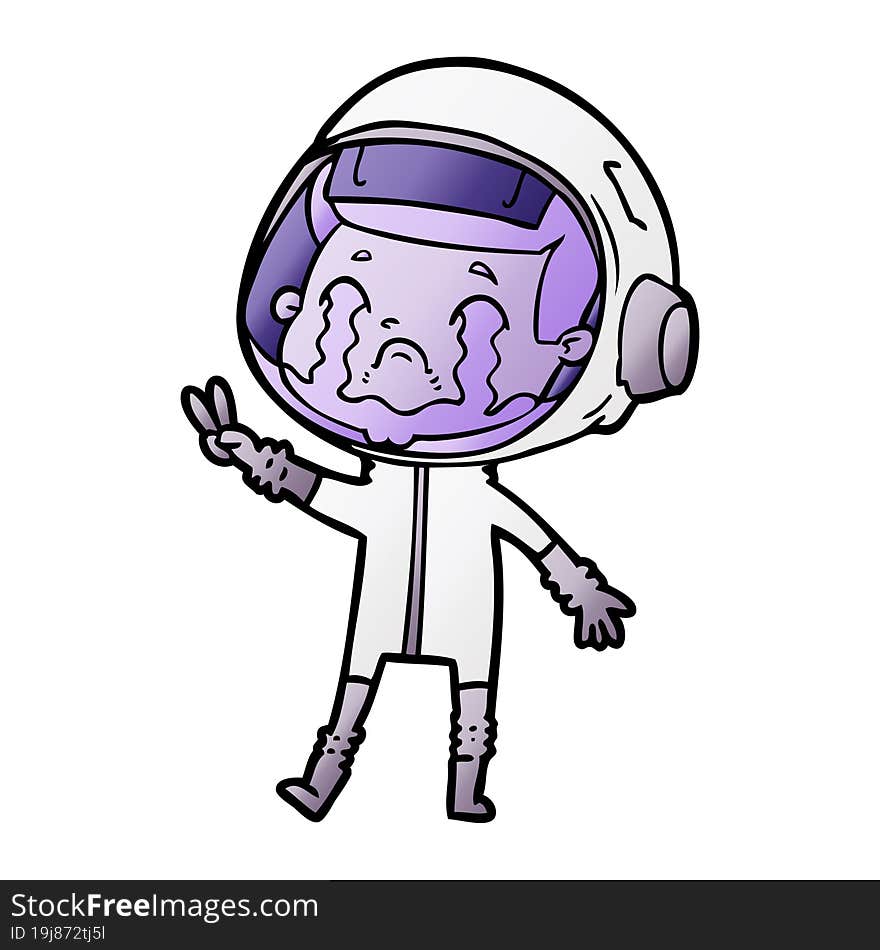 cartoon crying astronaut. cartoon crying astronaut