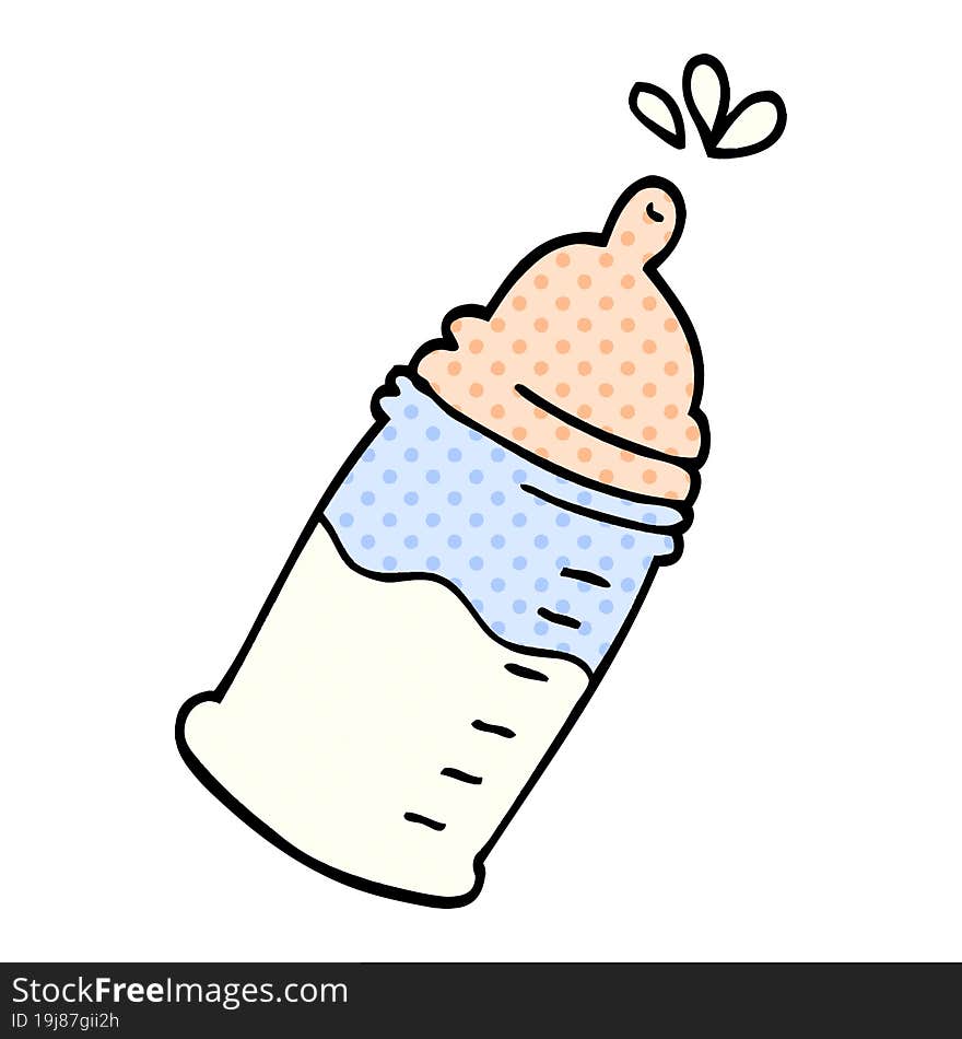 cartoon doodle baby bottle