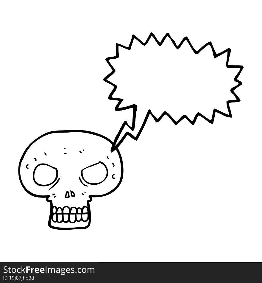 Speech Bubble Cartoon Skull