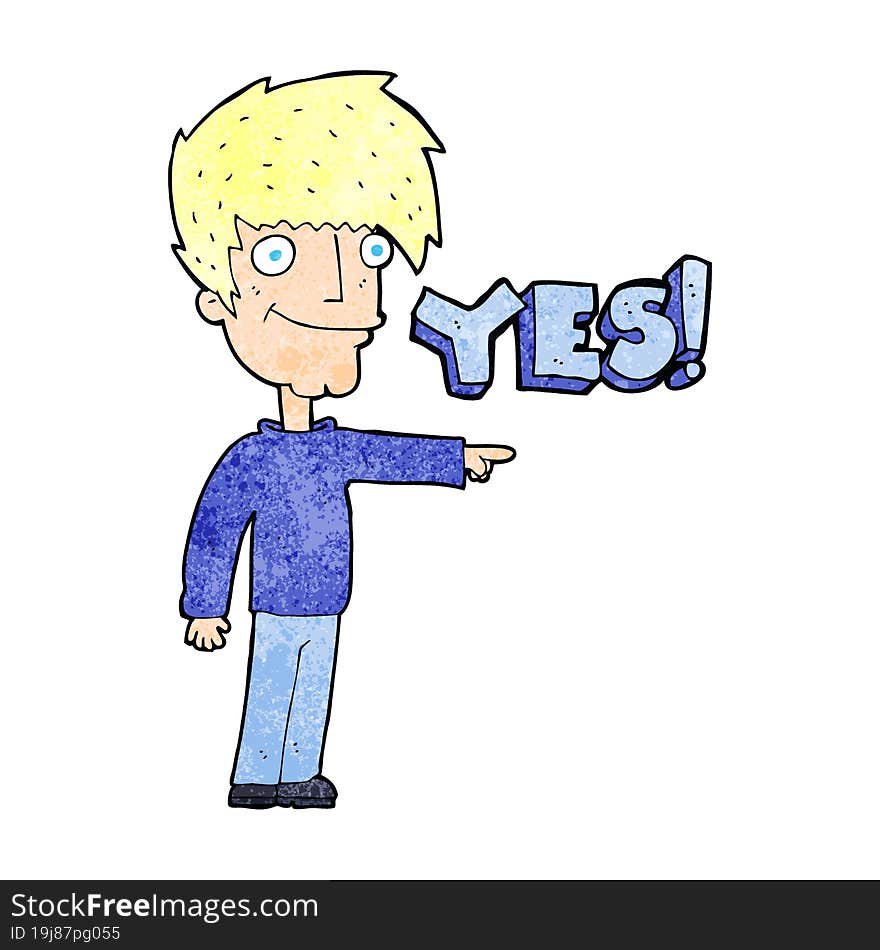 Cartoon Man Saying Yes