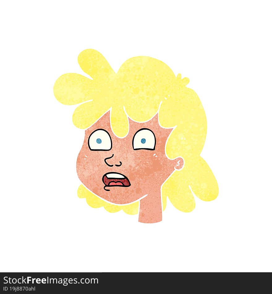 retro cartoon female face