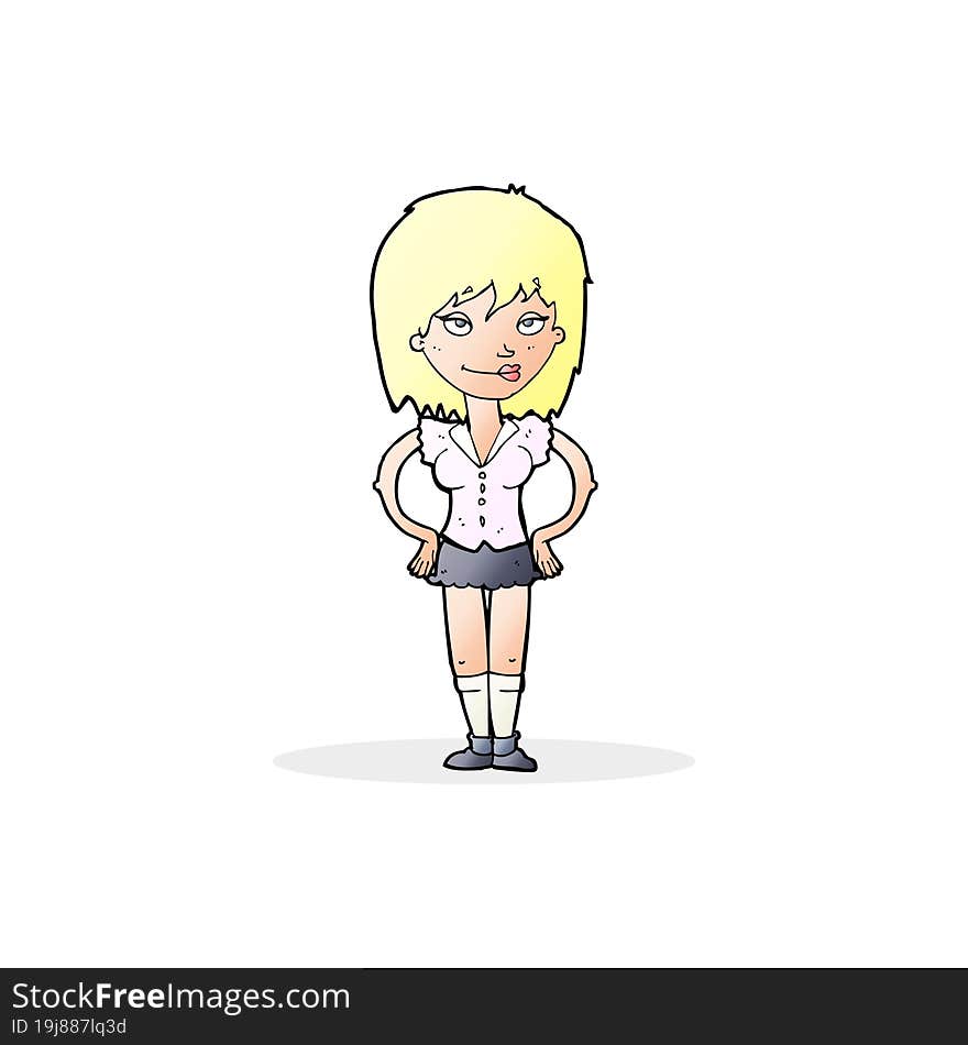 cartoon woman with hands on hips