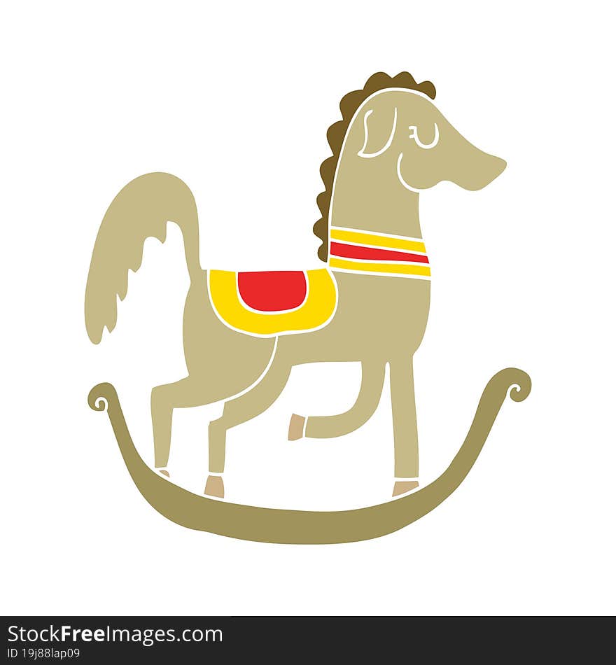 flat color style cartoon rocking horse