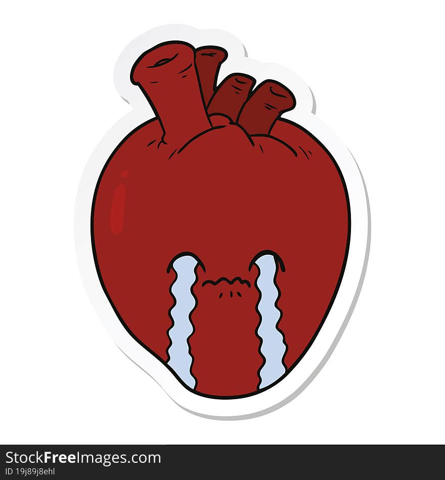 Sticker Of A Cartoon Heart