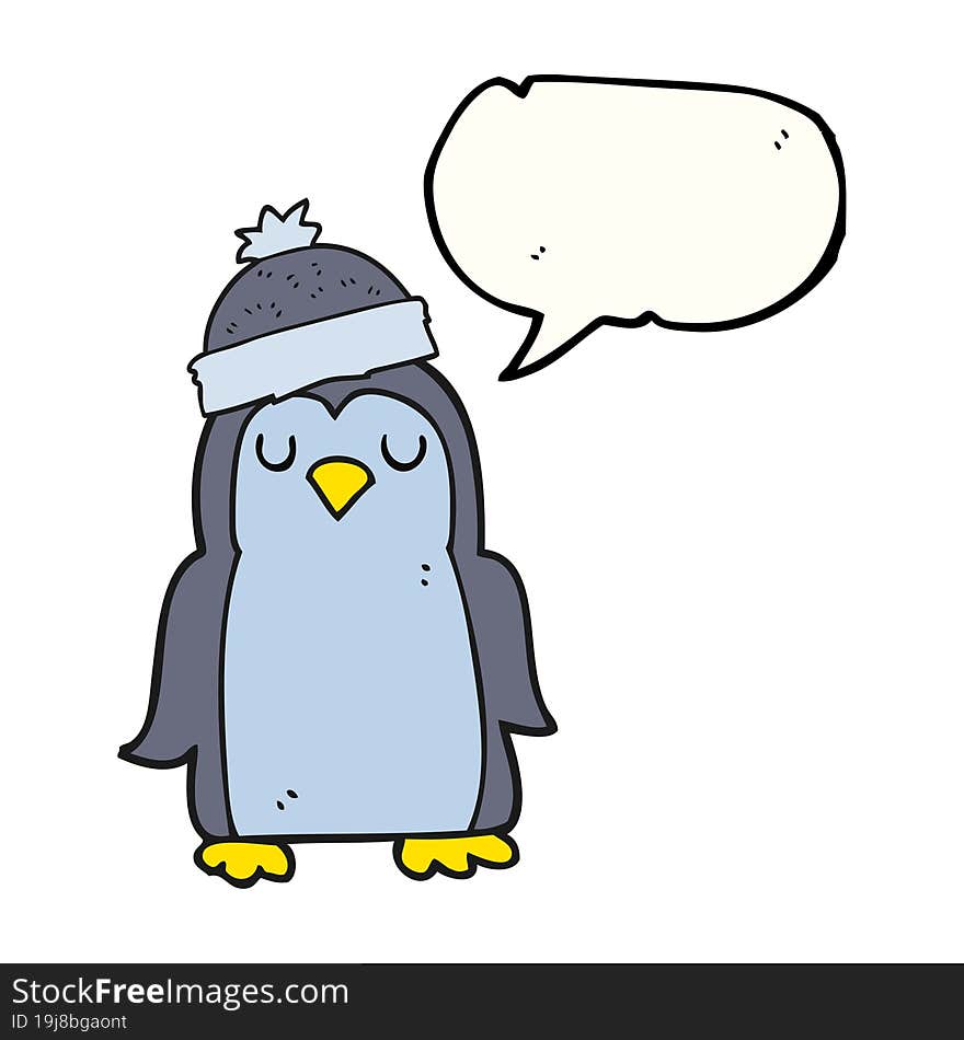 speech bubble cartoon penguin