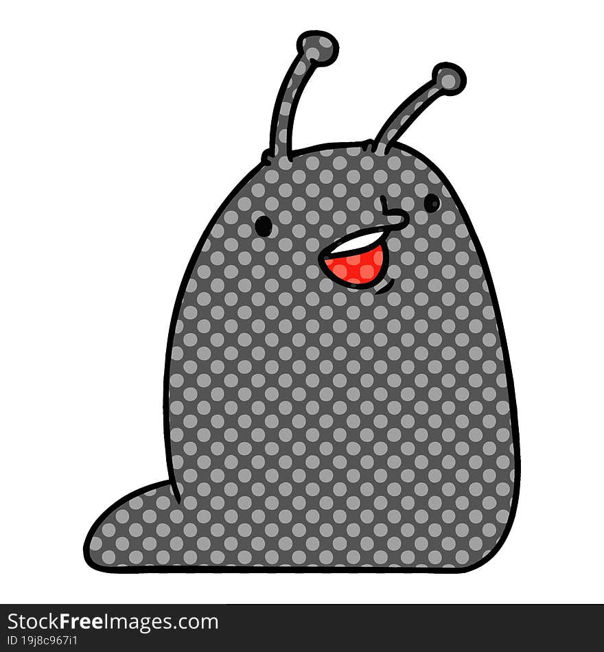 cartoon illustration of a cute kawaii slug. cartoon illustration of a cute kawaii slug