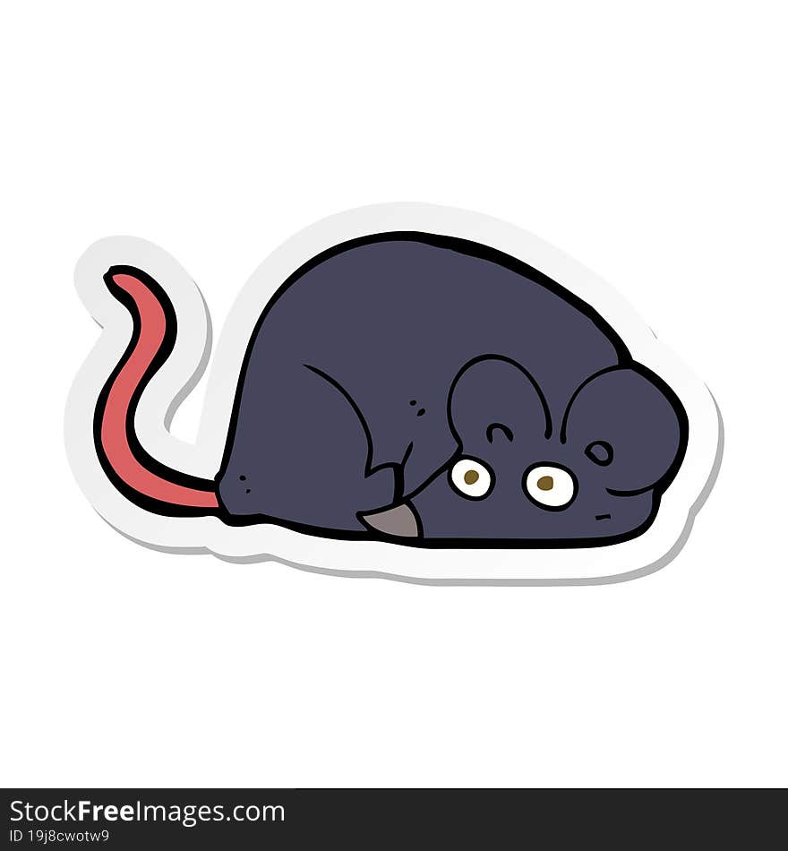 Sticker Of A Cartoon White Mouse