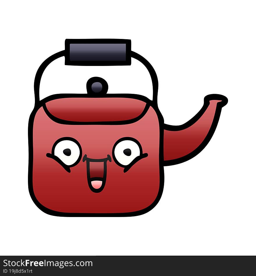 gradient shaded cartoon kettle