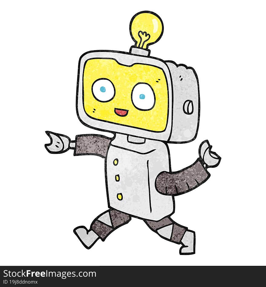 textured cartoon little robot