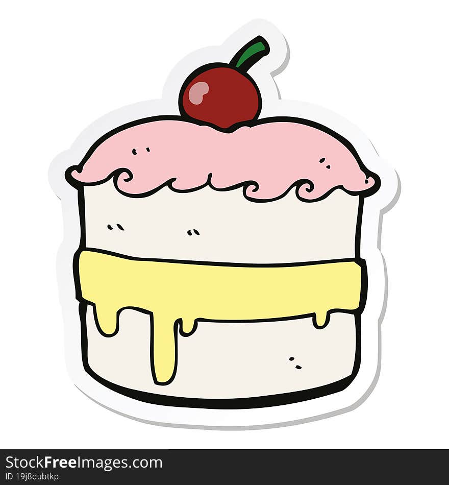 sticker of a cartoon cake