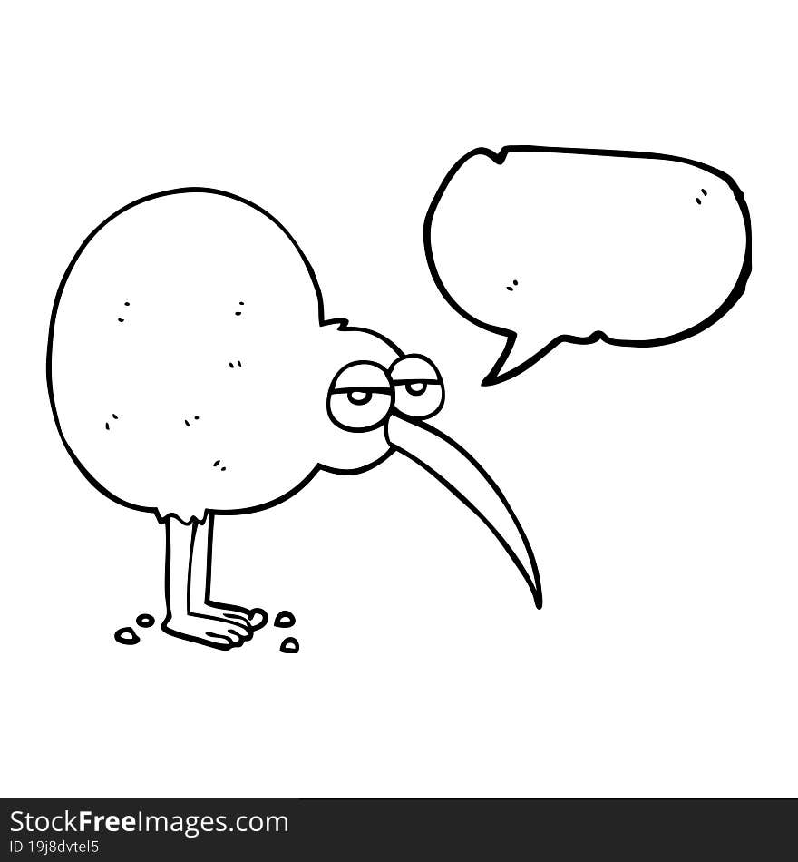 speech bubble cartoon kiwi