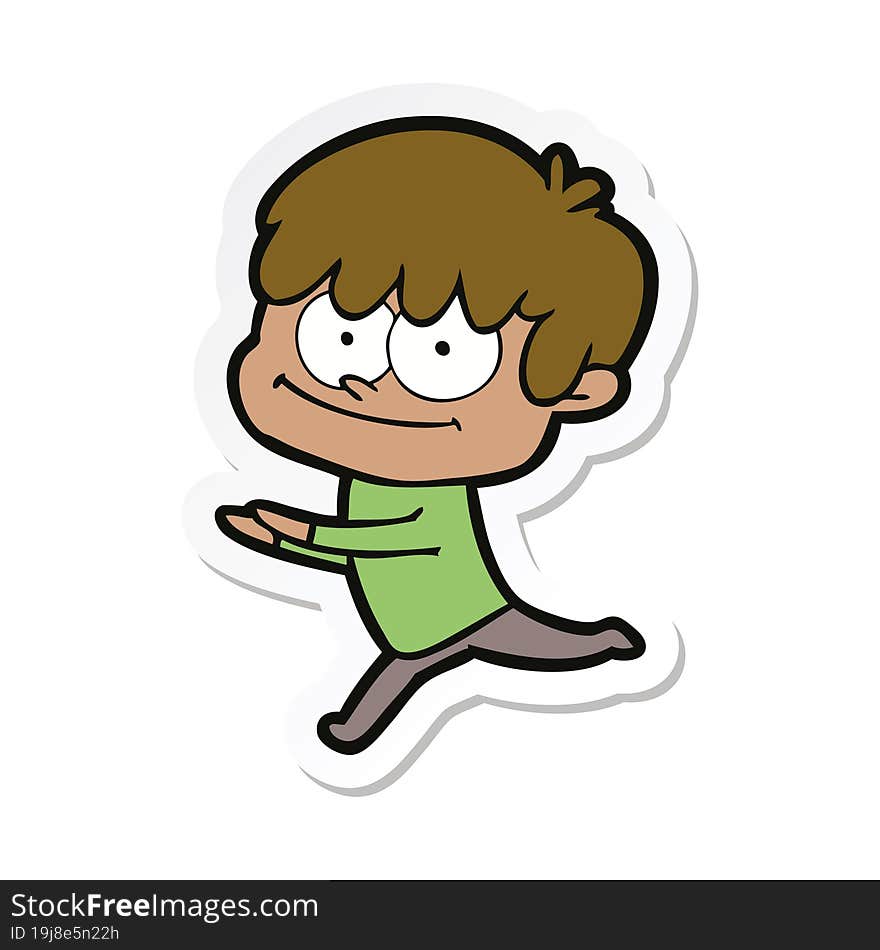 sticker of a happy cartoon man