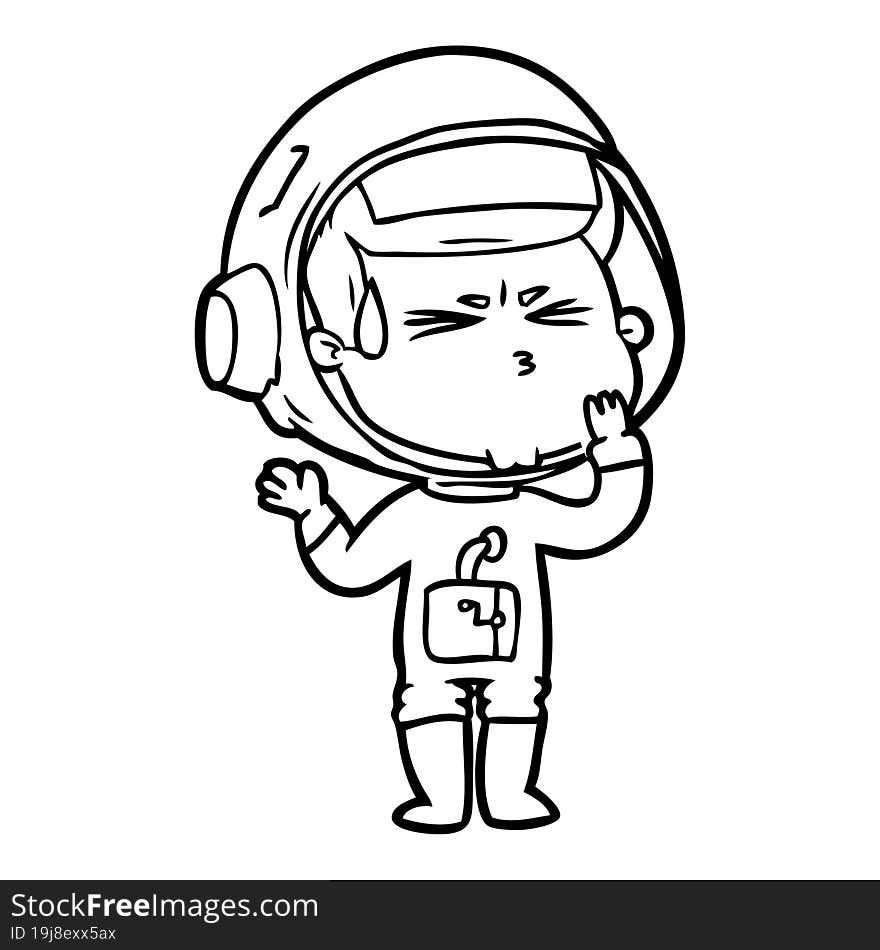 cartoon stressed astronaut. cartoon stressed astronaut