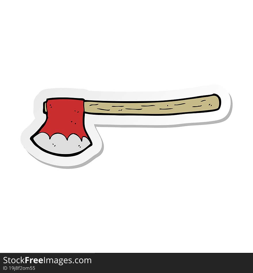 sticker of a cartoon axe