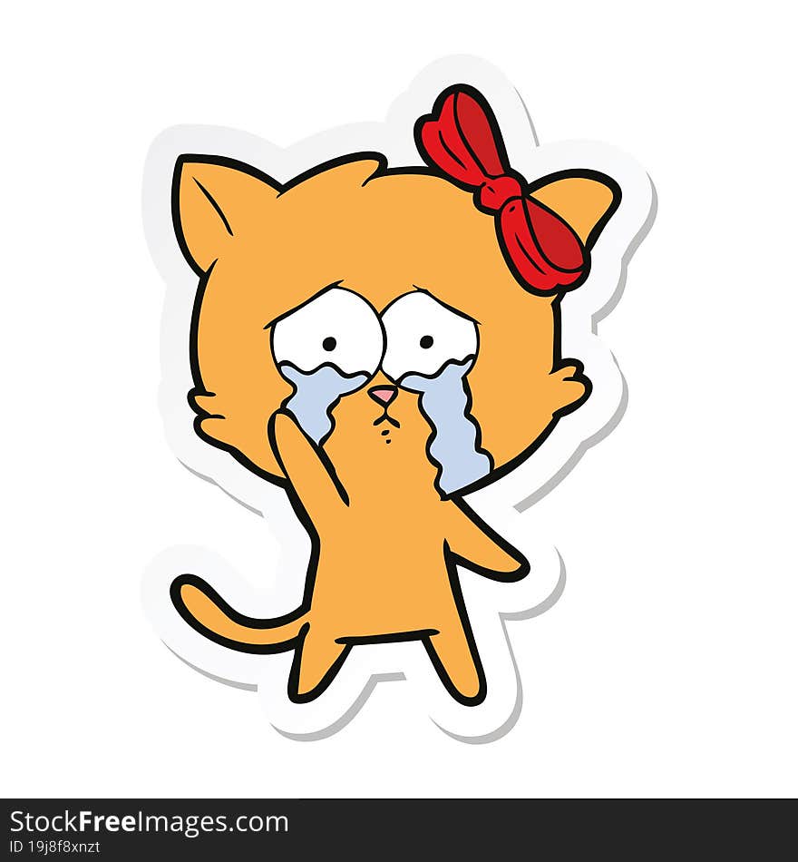 Sticker Of A Cartoon Cat