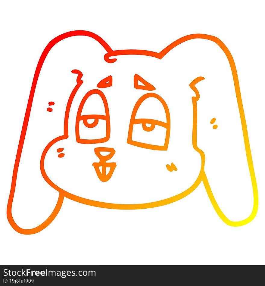 warm gradient line drawing cartoon bunny rabbit