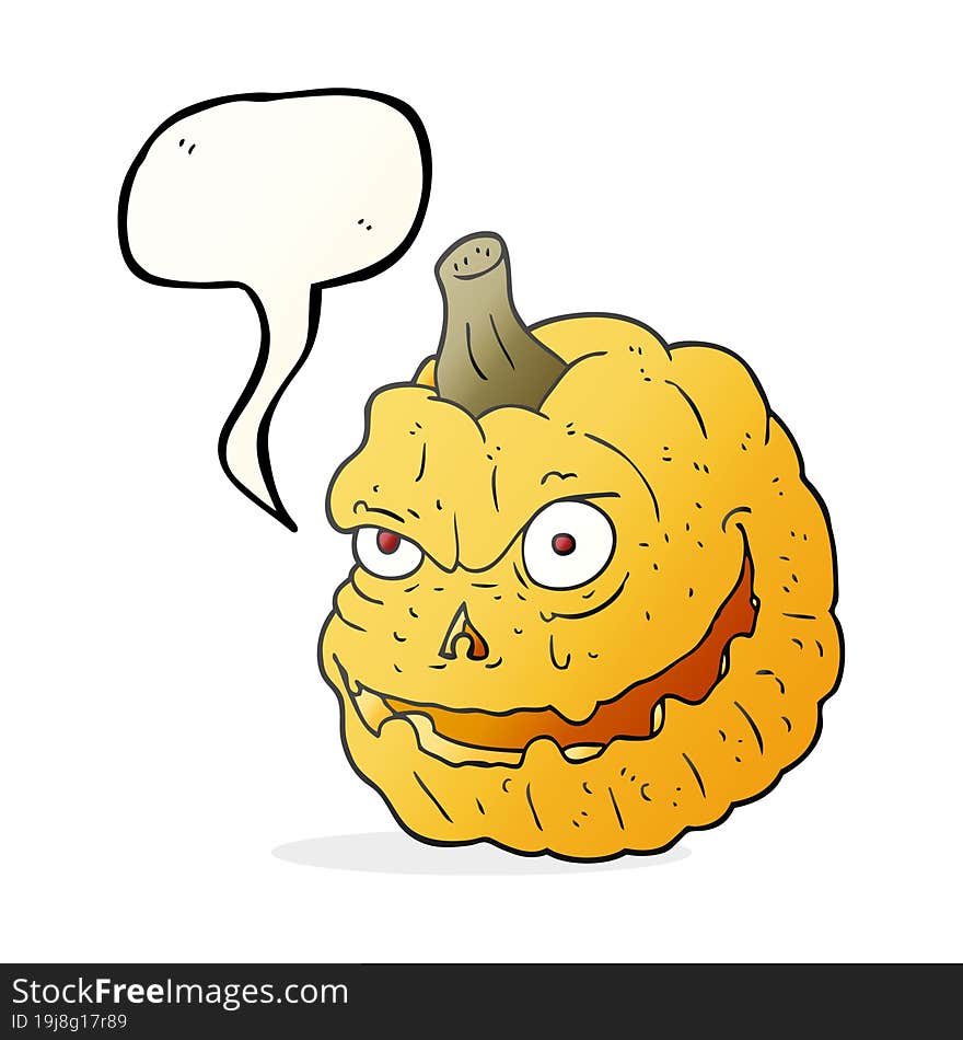 speech bubble cartoon spooky pumpkin