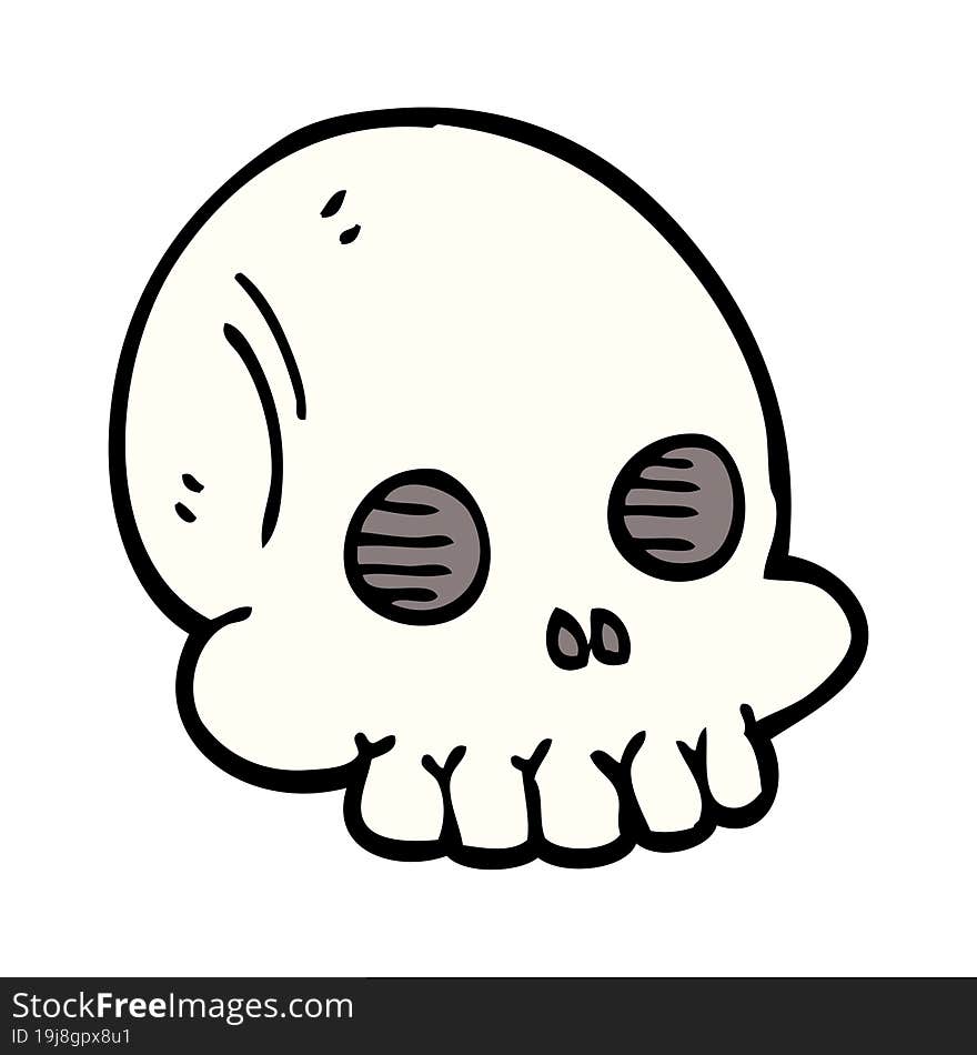 cartoon doodle halloween skull