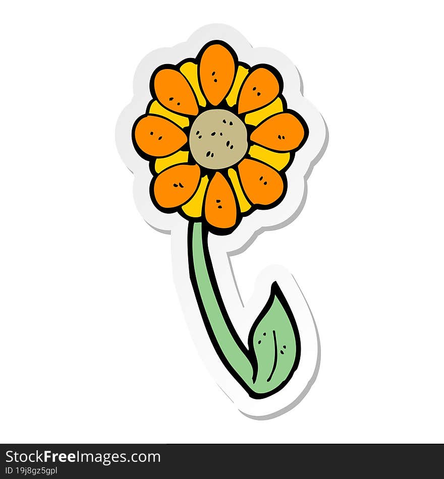 sticker of a cartoon flower