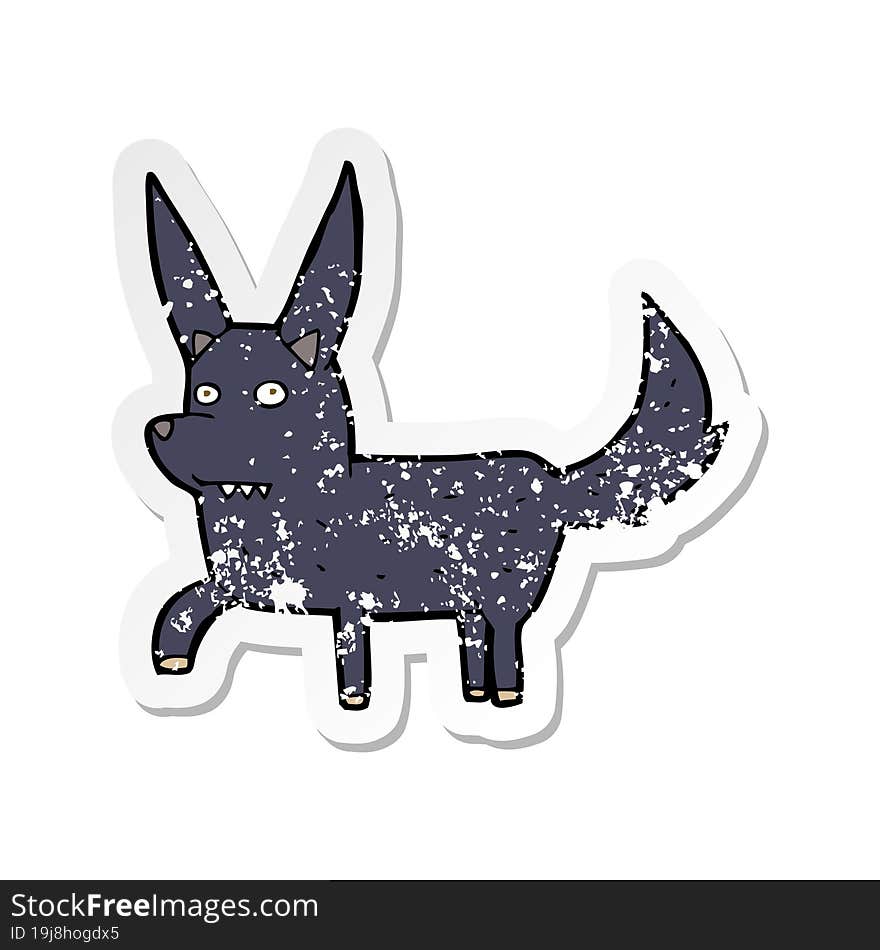 retro distressed sticker of a cartoon wild dog