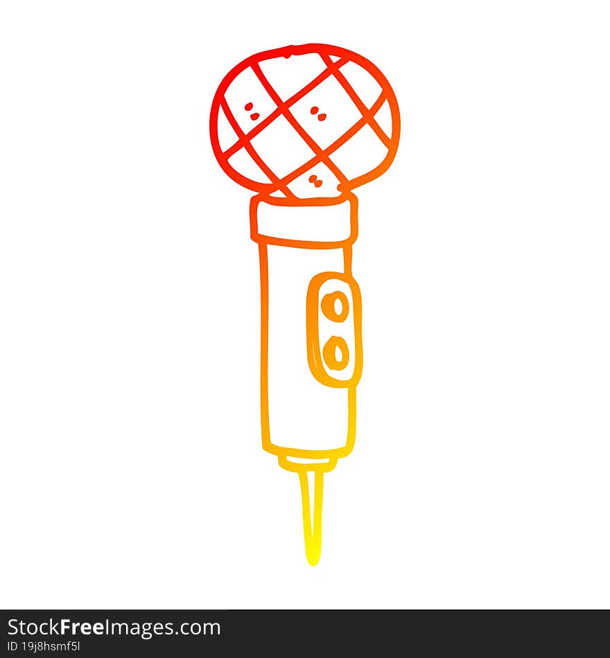 warm gradient line drawing cartoon microphone