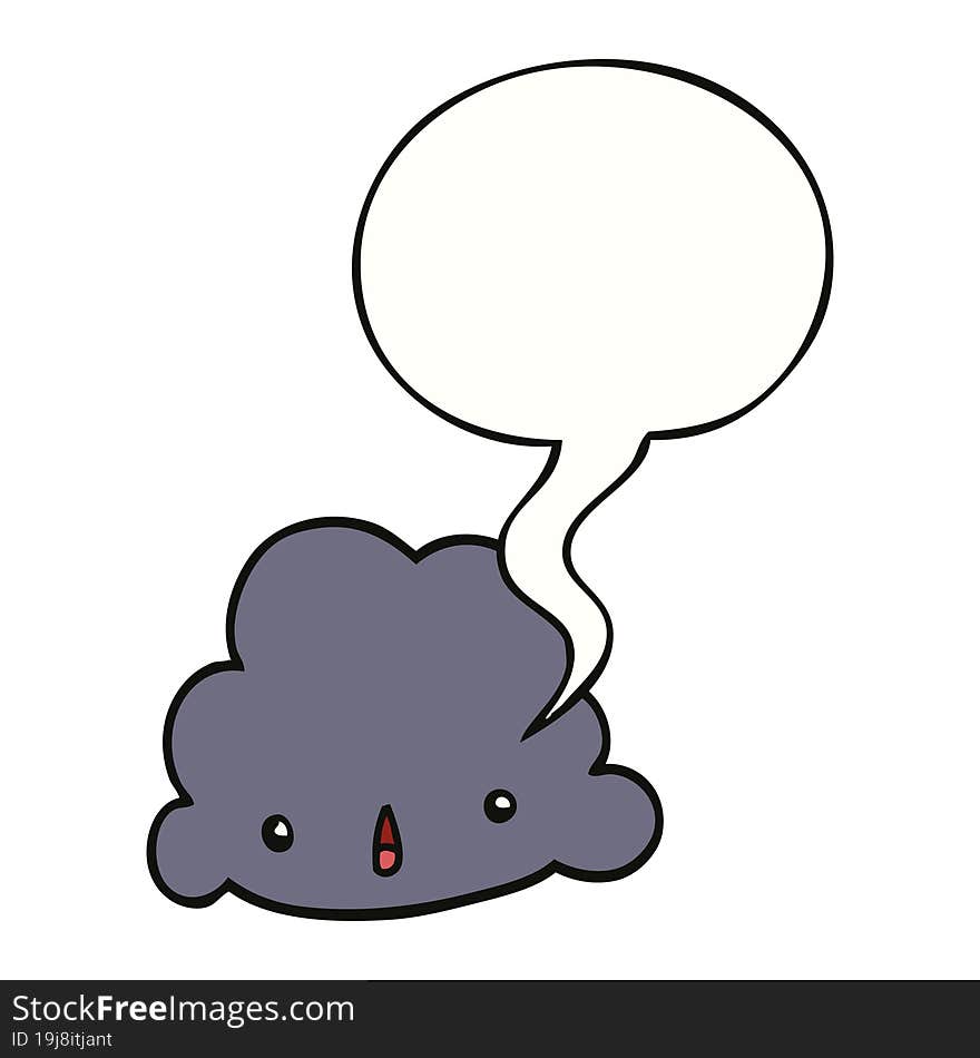 cartoon cloud and speech bubble