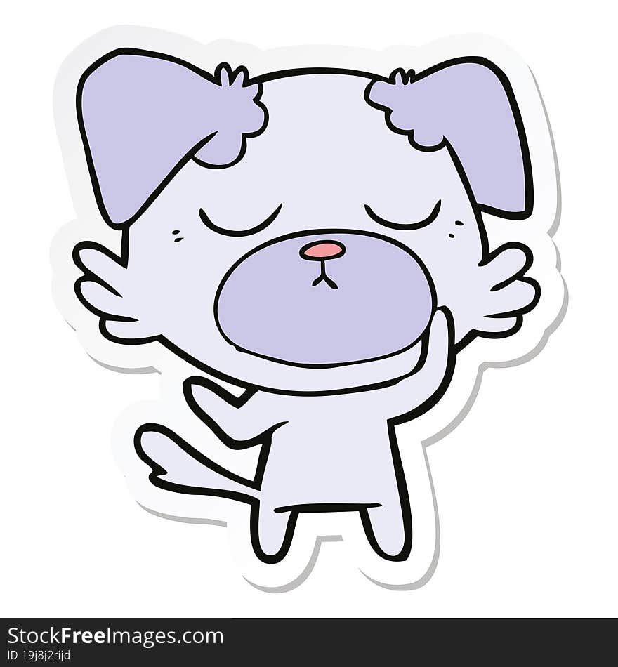 Sticker Of A Cute Cartoon Dog