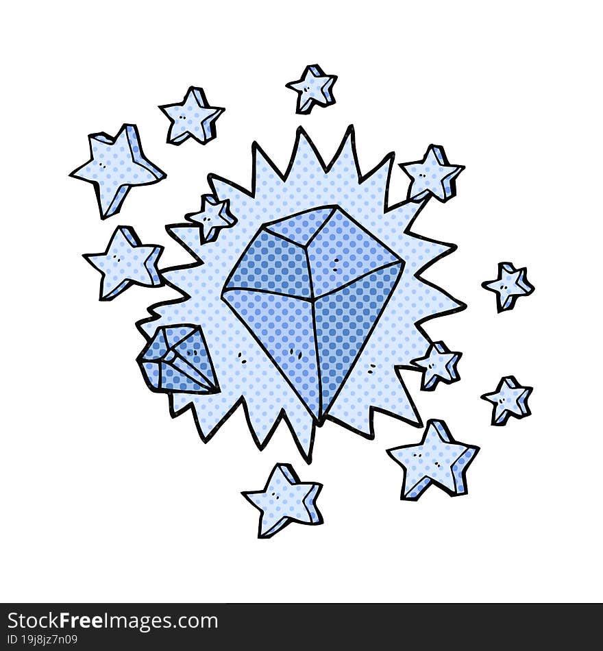 cartoon sparkling diamond