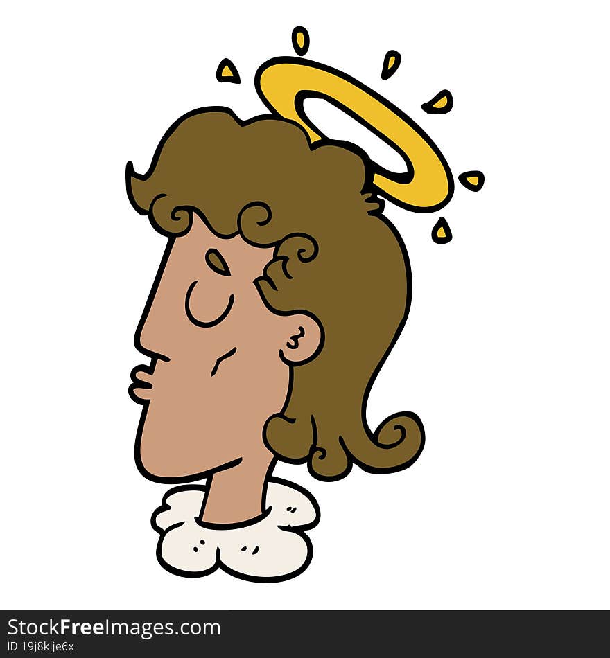 cartoon doodle angel face