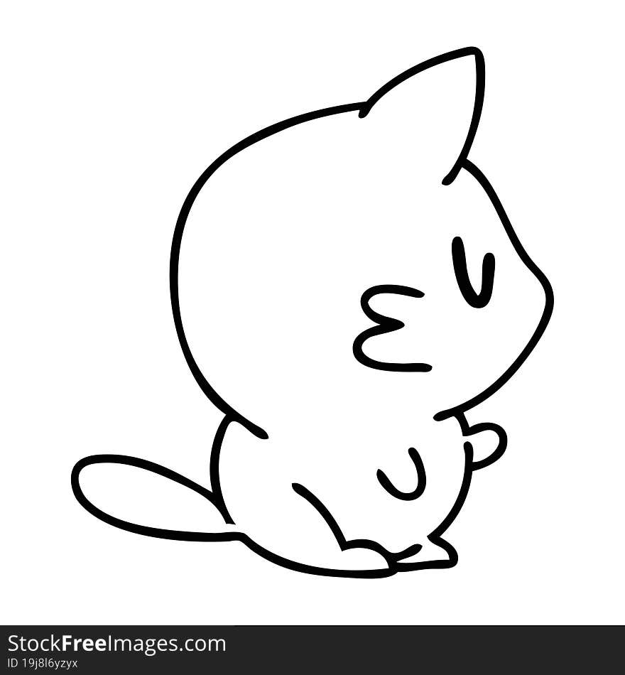 line doodle of a cute little pet cat. line doodle of a cute little pet cat