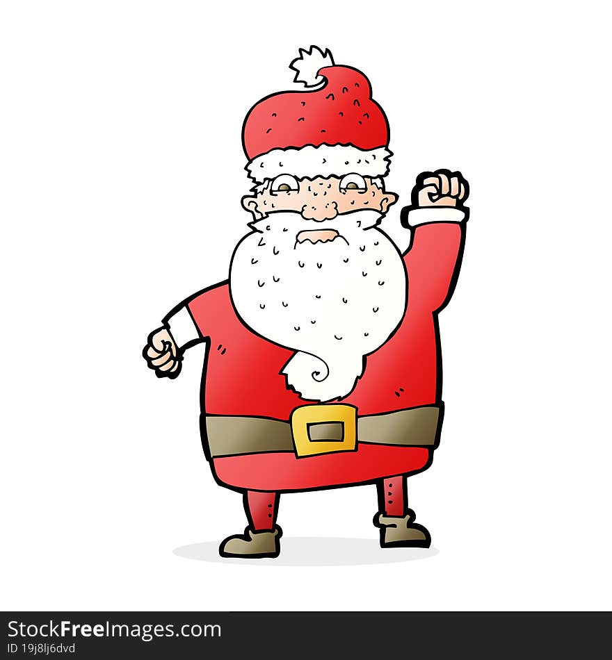 cartoon angry santa claus