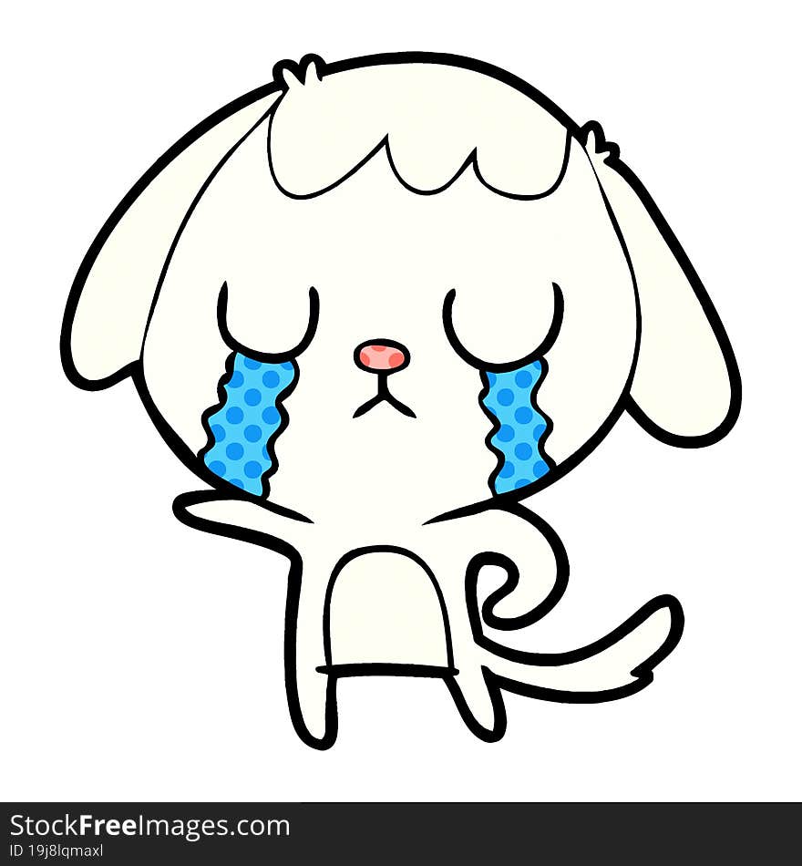 cute cartoon dog crying. cute cartoon dog crying