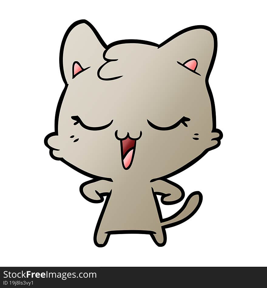 happy cartoon cat. happy cartoon cat