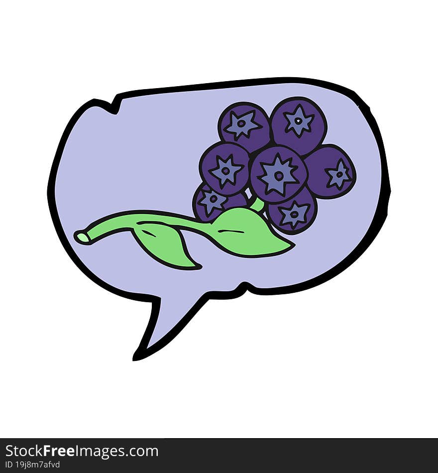 Speech Bubble Cartoon Blueberries