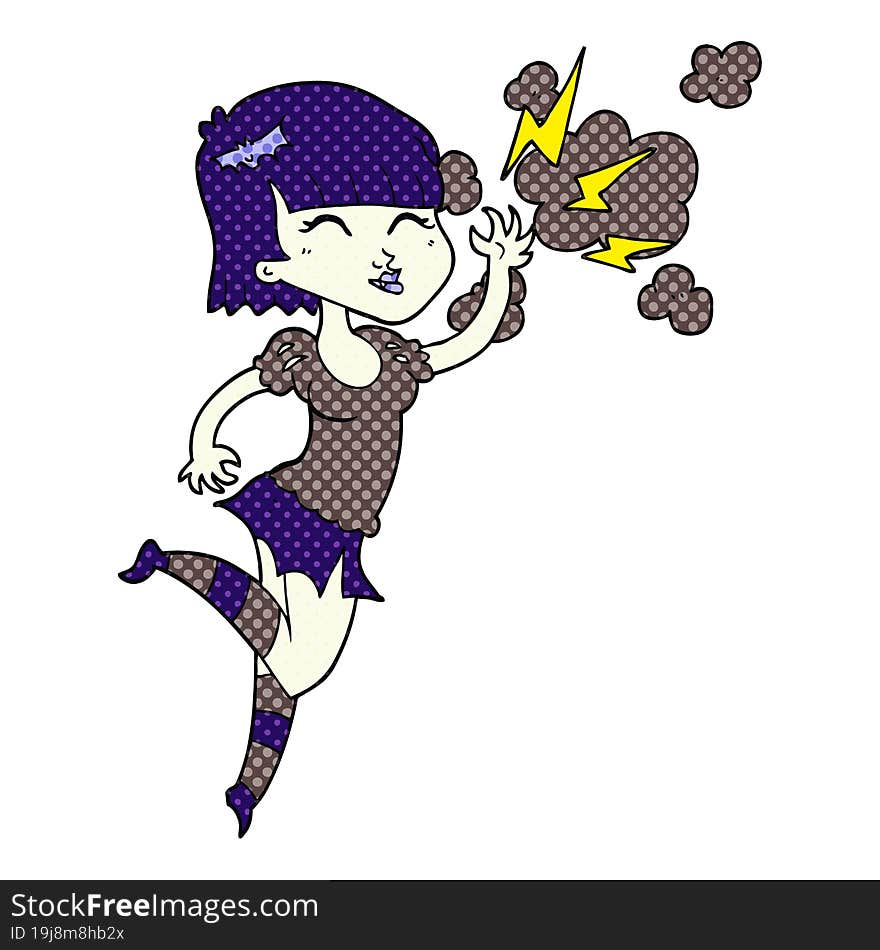 cartoon vampire girl flying