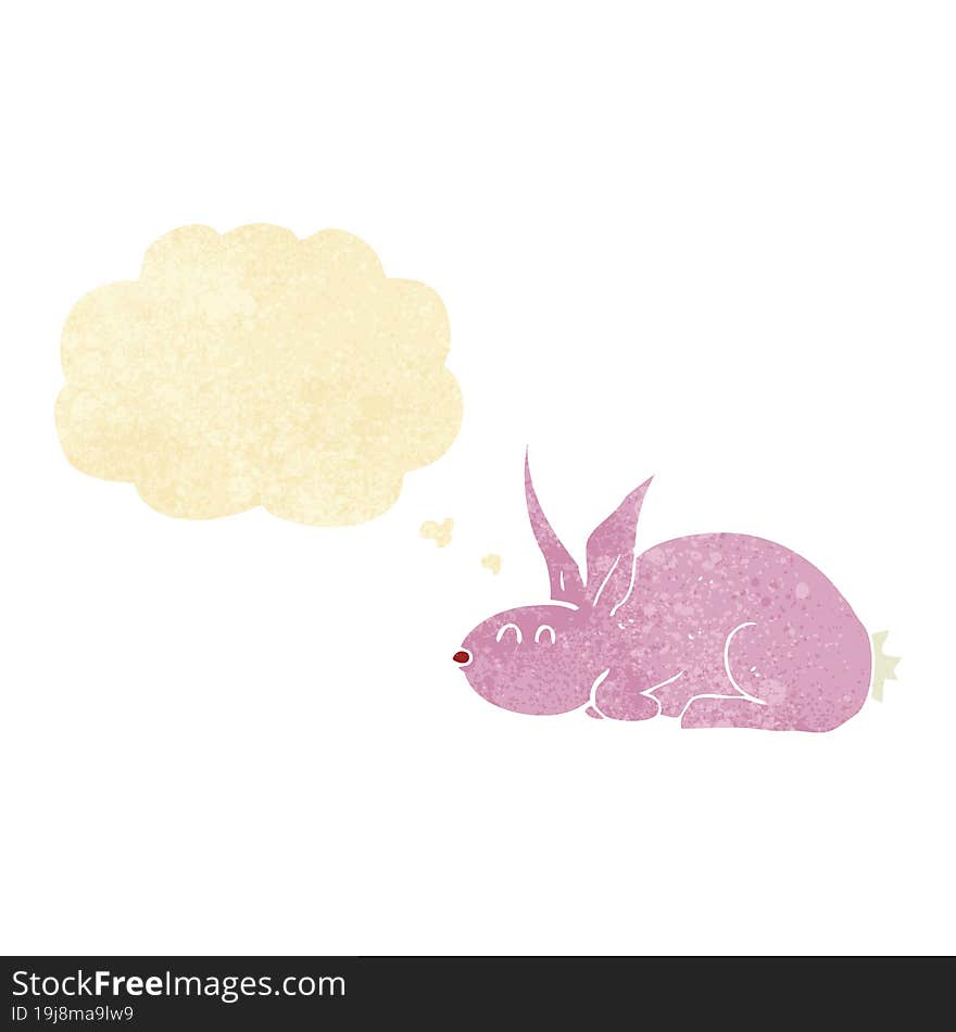 cartoon rabbit with thought bubble